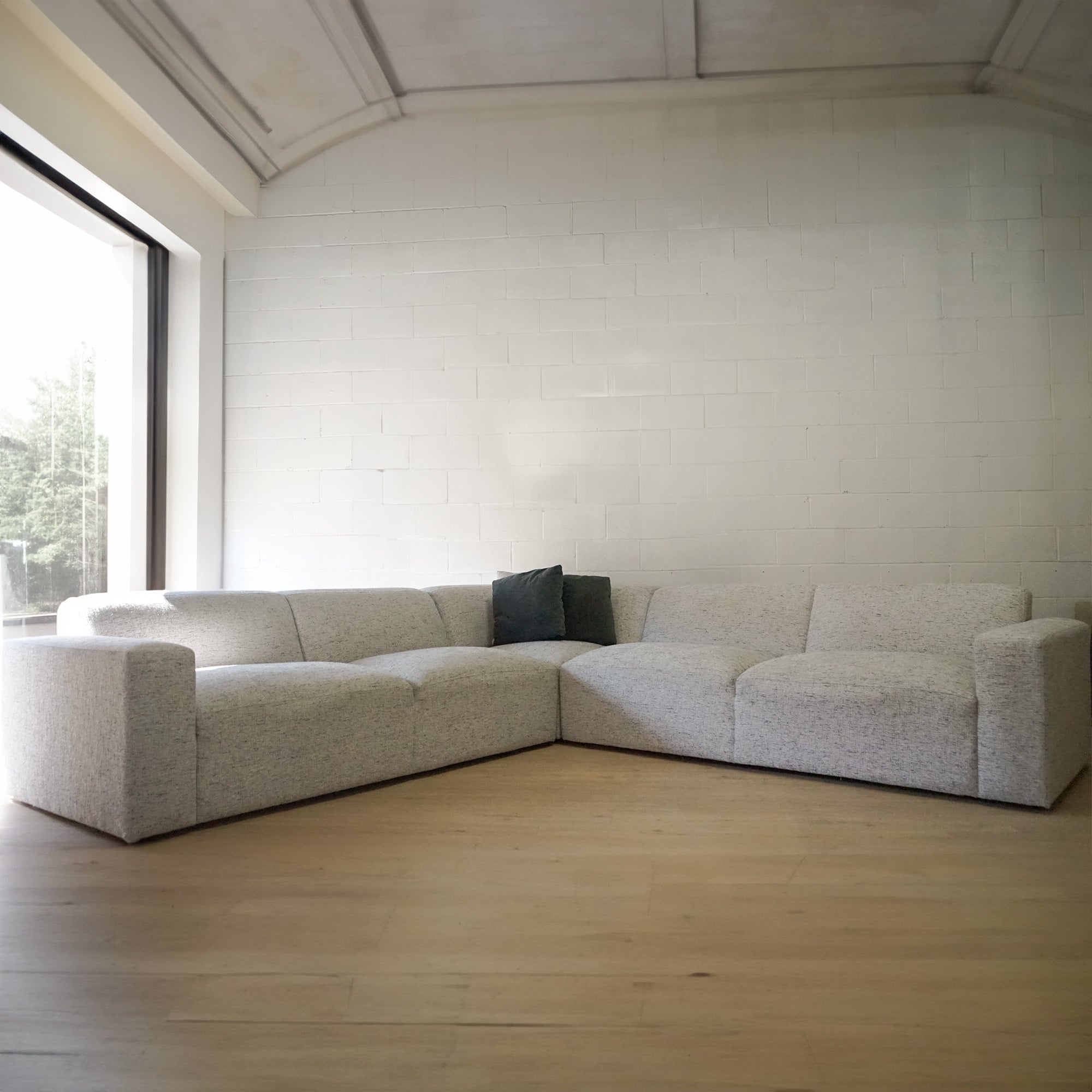 Sofa To Go Crystal Fabric Sectional - Light Grey