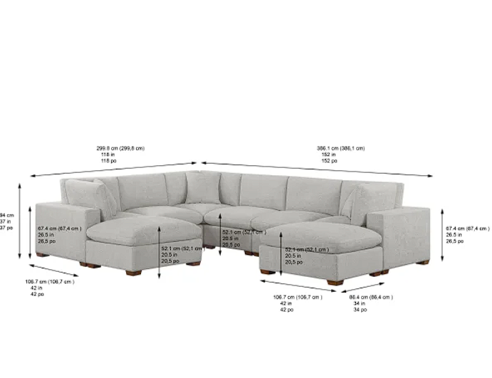 Thomasville Lowell 8-piece Fabric Modular Sectional
