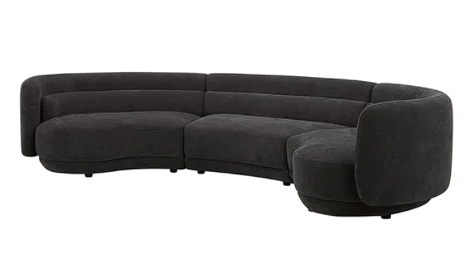 Aiden & Ivy 4-piece Curved Fabric Sectional