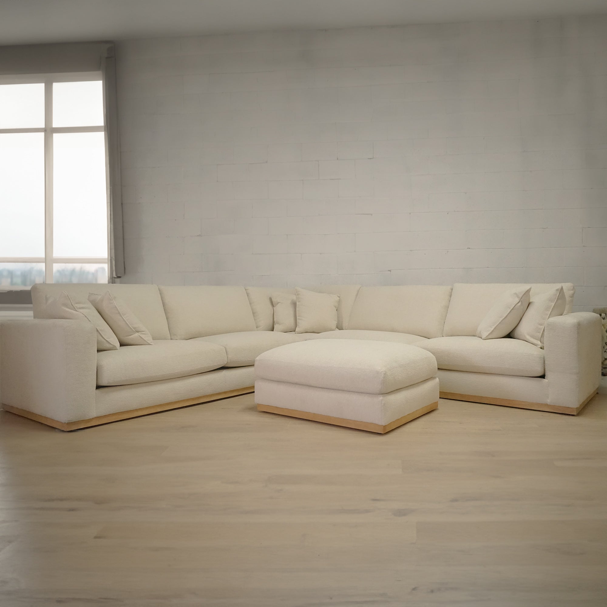 Nice Link 4-piece Fabric Sectional - Cream